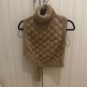Zara Textured Brown Turtleneck Sweater